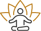 Icon of a person meditating in front of a lotus flower