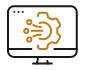 Icon of a computer with a gear on the screen